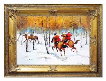 Hunting in Winter Handwork Oil Paintings Canvas Oil Painting Picture G17448