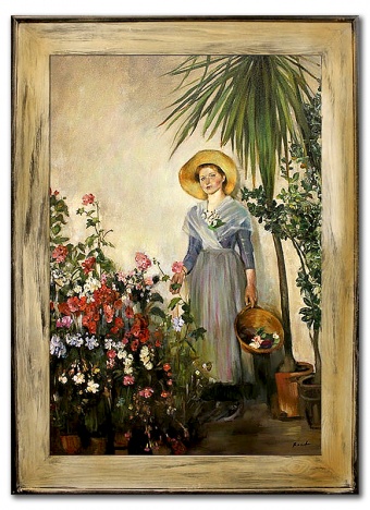 Flower girl handwork oil paintings canvas oil picture image G116418