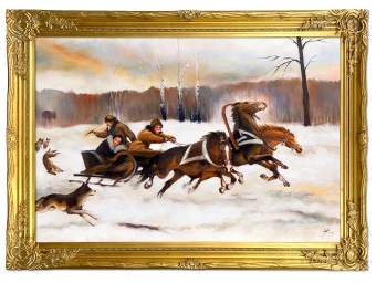 Racing in winter handmade oil paintings canvas oil painting G05534