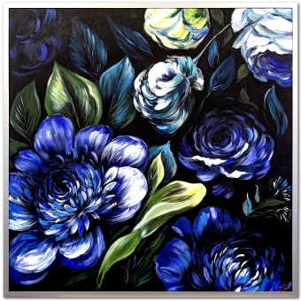 Blue flowers handmade oil paintings canvas oil painting picture G103826