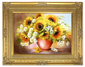 Sunflowers in a pot Handmade oil paintings Canvas oil painting G06328