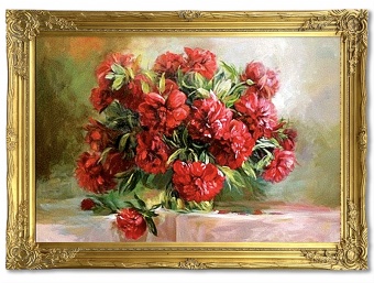 Bouquet of red peonies Handmade oil paintings Artwork G97404