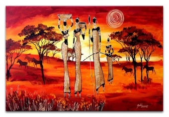 Sunset in Africa Handmade Oil Paintings Canvas G02771