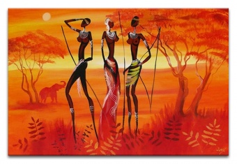 African Elegance Handcrafted Oil Paintings Canvas Oil Painting G02719