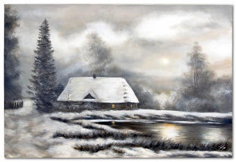 Winter landscape handcraft oil paintings canvas oil painting picture G119588