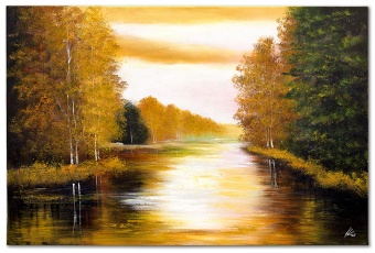 Golden autumn reflections handmade oil paintings canvas G119308