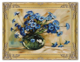 Blue Flowers Handcrafted Oil Paintings Canvas Oil Painting Picture G104882