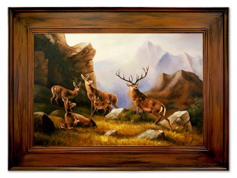 "Deer in the Landscape" Handcrafted Oil Paintings Canvas G103088