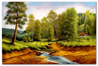 "Landscape with Tree" Handcrafted Oil Paintings Canvas Oil Painting G119499