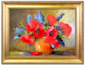 Poppy flower bouquet handmade oil paintings canvas oil painting picture G119600