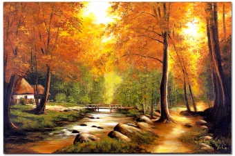 Autumn Forest Handicraft Oil Paintings Canvas Oil Painting Picture G118959