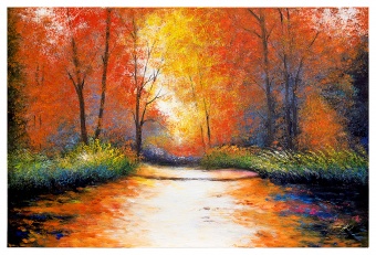 Autumn River Handmade Oil Paintings Canvas Oil Painting G119008