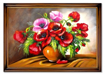 Poppy flower bouquet handmade oil paintings canvas oil painting picture G120213