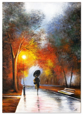 Autumn walk Handicraft Oil paintings Paintings Canvas Oil painting G119017