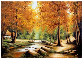 Autumn by the River Handcrafted Oil Paintings Canvas Oil Painting Picture G119023