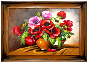 Poppy flower bouquet handmade oil paintings canvas oil picture G120211