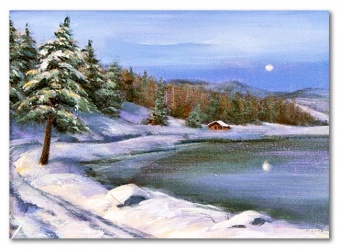 Winter landscape handwork oil paintings canvas oil painting picture G119593