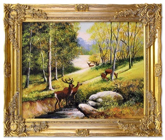 "Autumn landscape with deer" handmade oil paintings artwork G16202