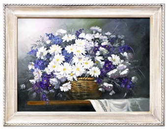 Flower basket handmade oil paintings canvas oil picture image pictures G17320