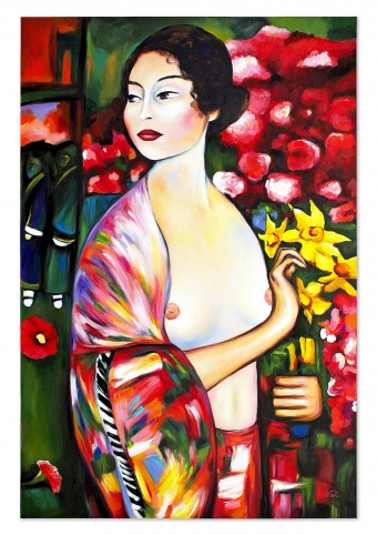 "Flowers and Beauty" Handcrafted Oil Paintings Canvas G119893