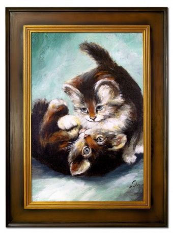 Cat Friendship Handmade Oil Paintings Canvas Oil Painting G120245