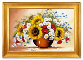 Sunflowers and daisies handmade oil paintings artwork G119767