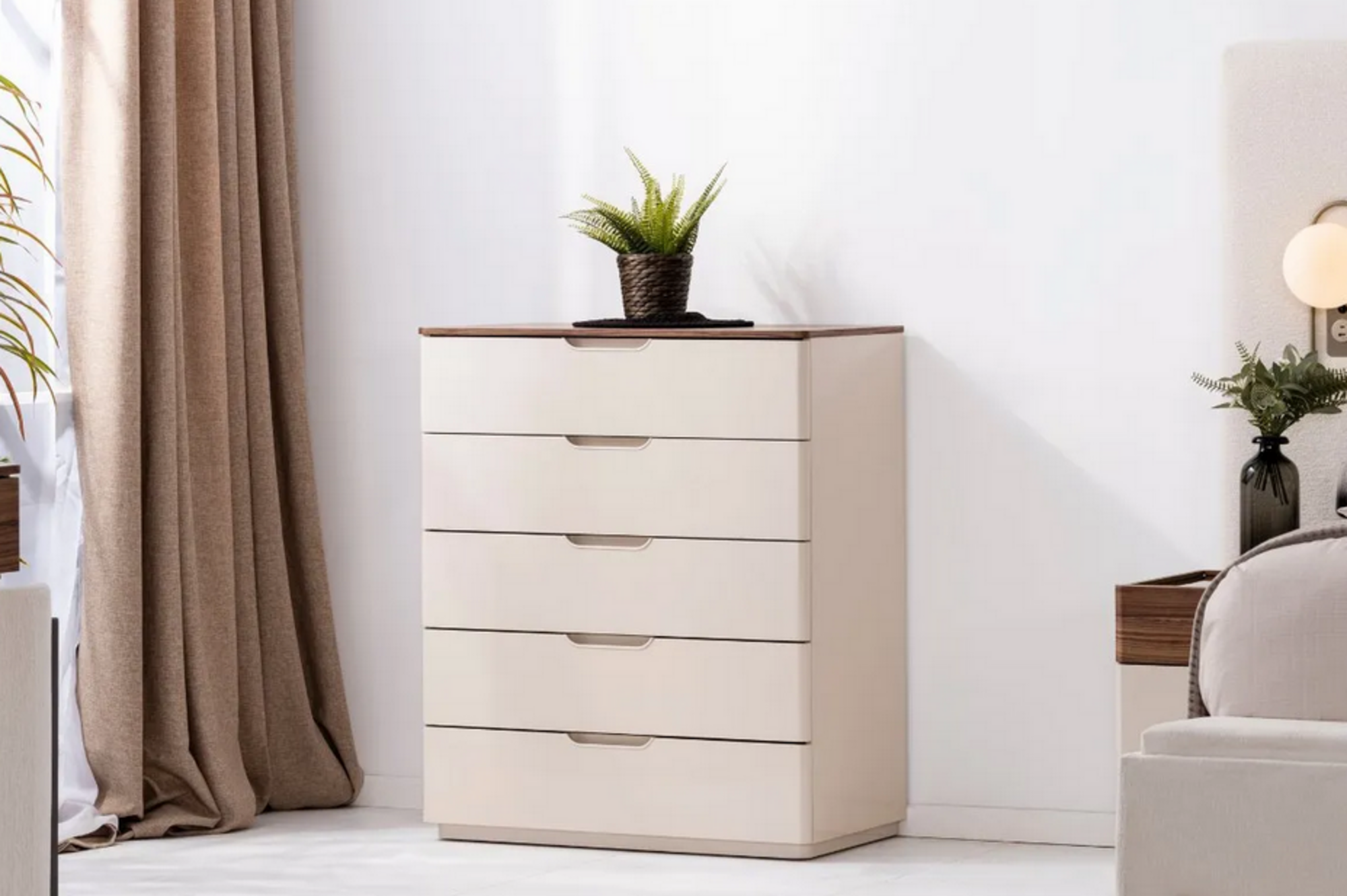 Modern elegant dresser wood beige furniture new in the bedroom