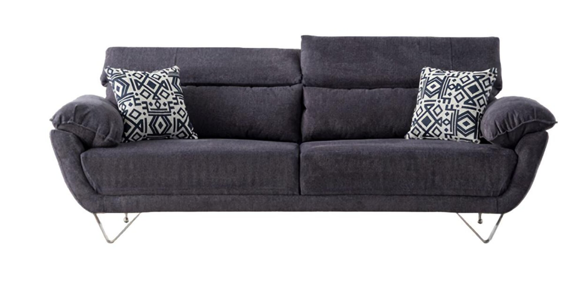 Comfortable modern sofa in elegant gray, 3-seater in elegant gray.