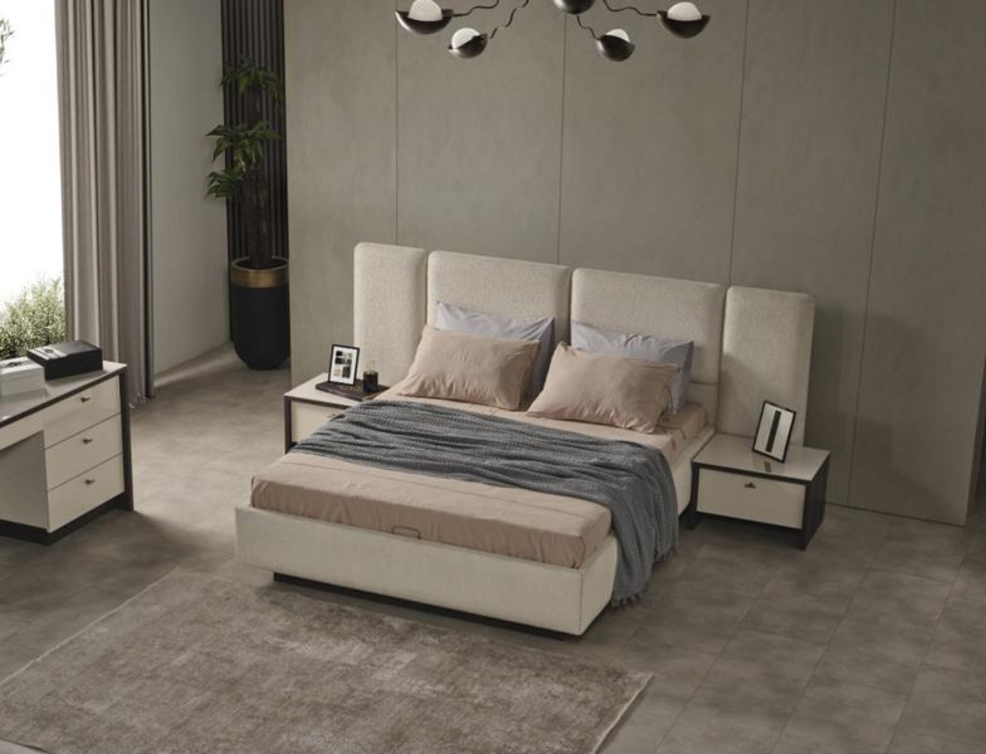 Bed Bedroom Furniture Beds Design Luxury Double Design Wood Beige Modern