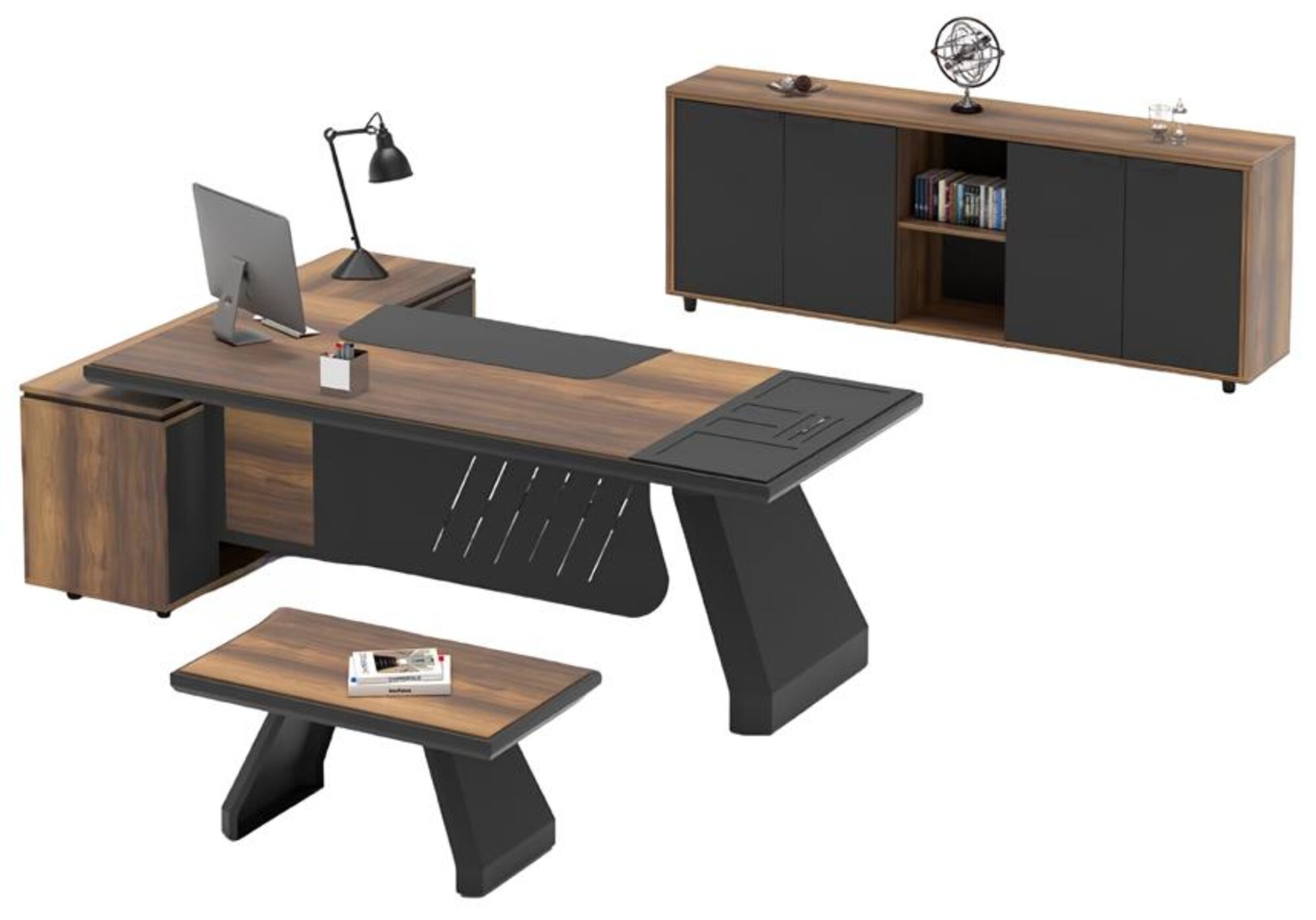 Work table table sideboard office furniture desk 3-piece set furniture