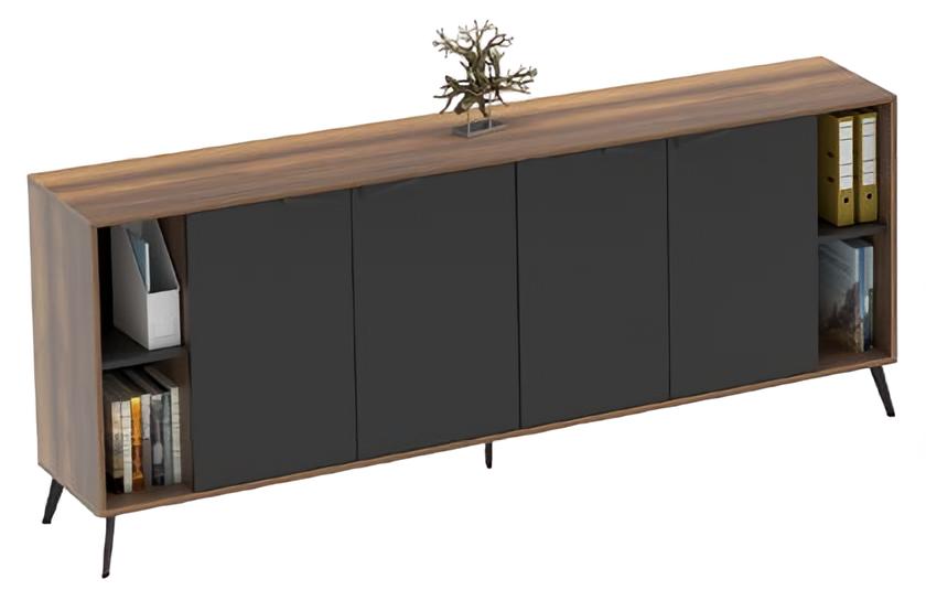 Sideboard Cabinet Office Cabinet File Shelf Study Brown Black