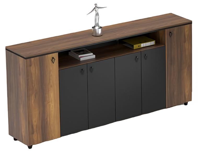 Sideboard cupboard chest of drawers double-door cabinet study room brown black