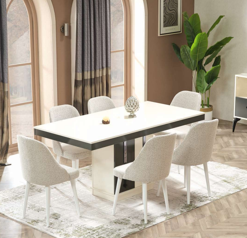 Dining room dining table with 6 chairs wooden furniture modern table luxury furniture