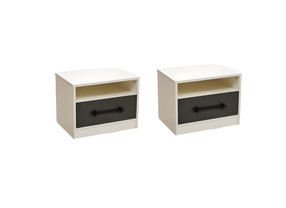 Wood 2x Nightstands Bedroom Luxury Furniture Complete Furnishing