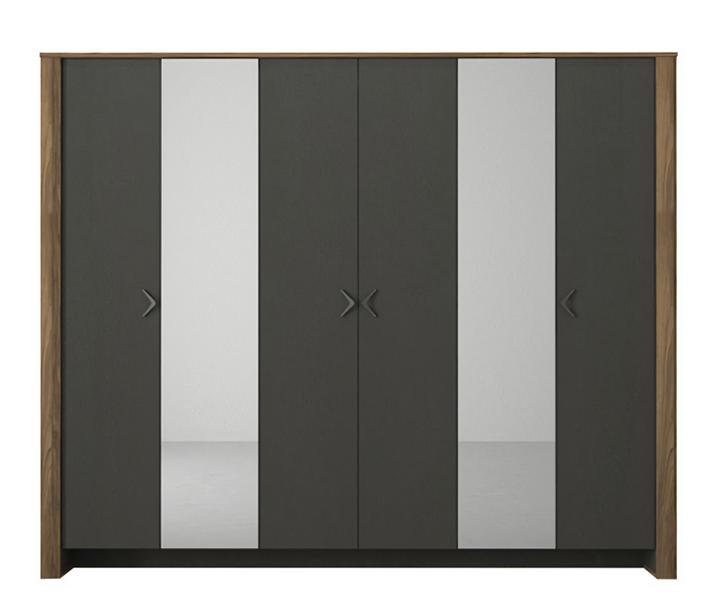 Wardrobe Bedroom Mirror Cabinet Cabinet 6-door Wardrobes Furniture 259cm