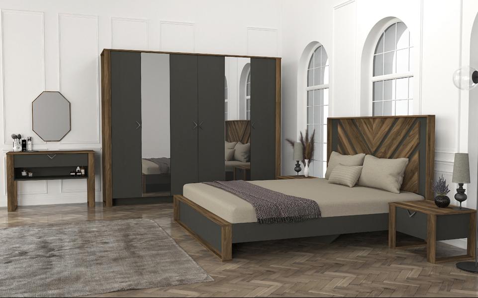 Bedroom furniture bedroom set complete bedroom brown modern 5-piece