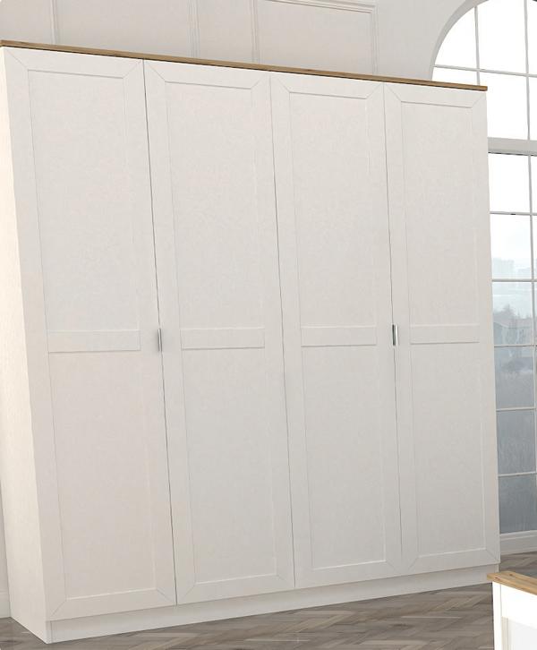 Bedroom wardrobe modern furniture white wood luxury design 180cm