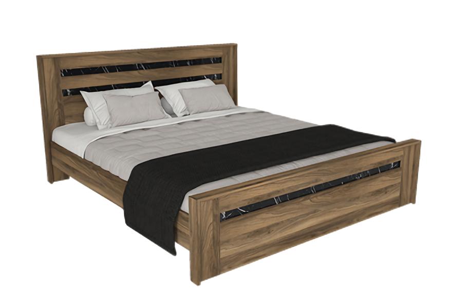 Double bed bedroom 160 cm mattress brown modern style wood