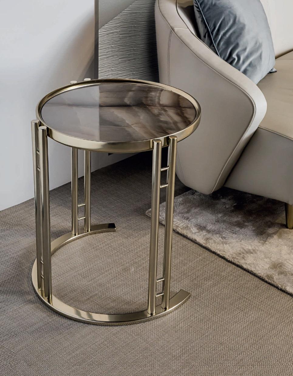 Living room table side table glass stainless steel side table furniture design Italy