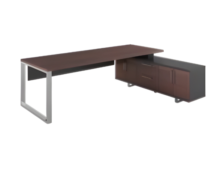 Designer corner desk brown black luxury office workspace modern