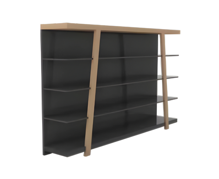 Modern bookshelf brown black Stylish office furniture wooden shelving unit