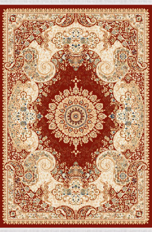 Orient carpet living room rug short pile border classic red beige 150x233