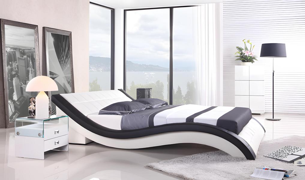 White Bed Bedroom JV Furniture Sleeping Area 180x200 Bedroom Faux Leather