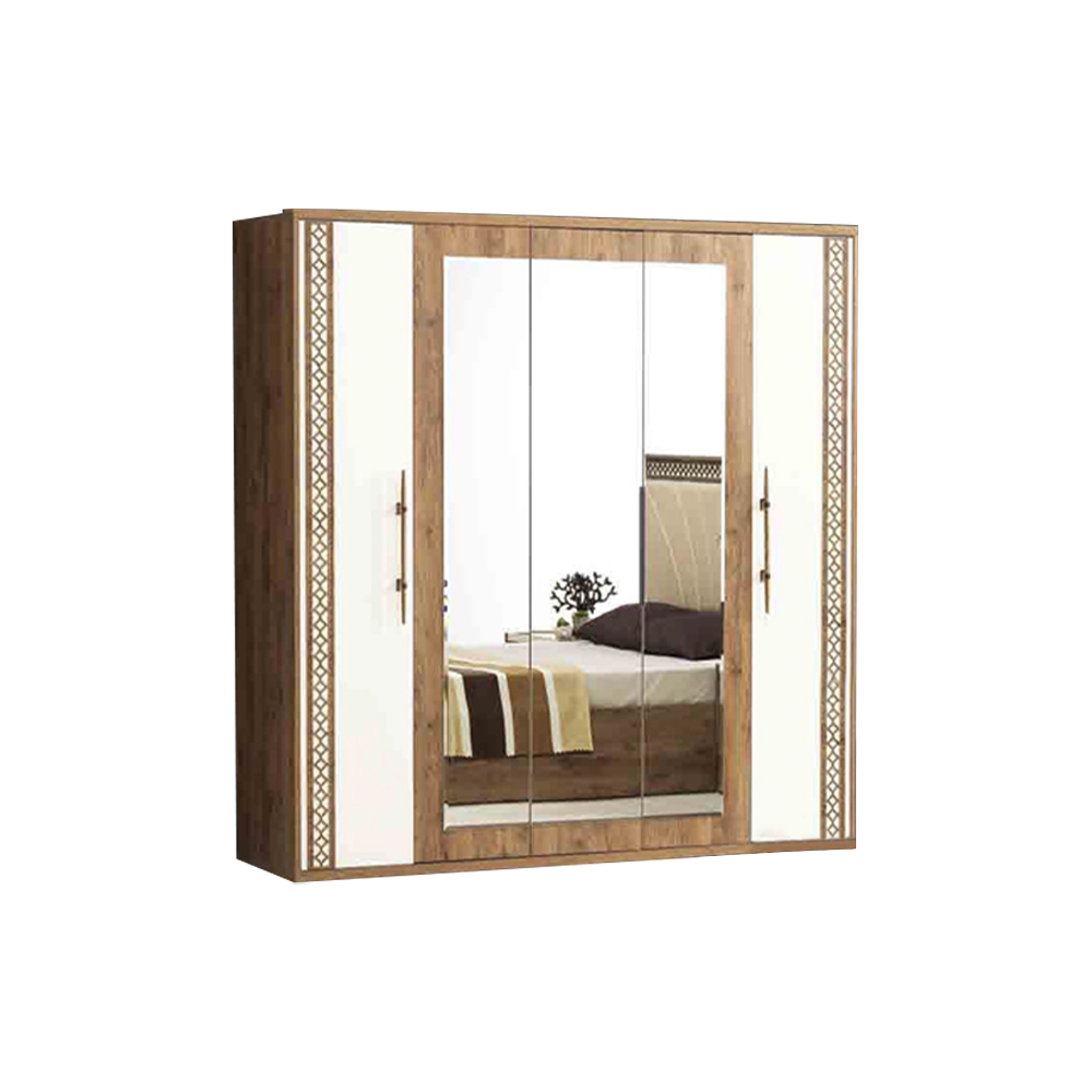 Brown cabinet wooden wardrobe mirror bedroom wardrobe