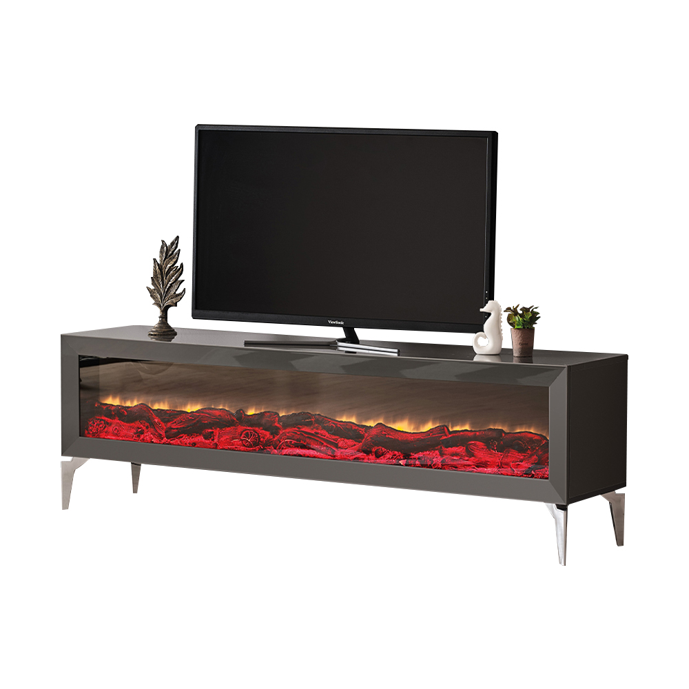 Fireplace table sideboard TV stand living room RTV lowboard gray wood