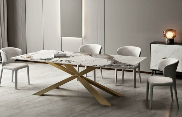 Design living tables dining room 180x90cm furniture table dining table stainless steel x legs