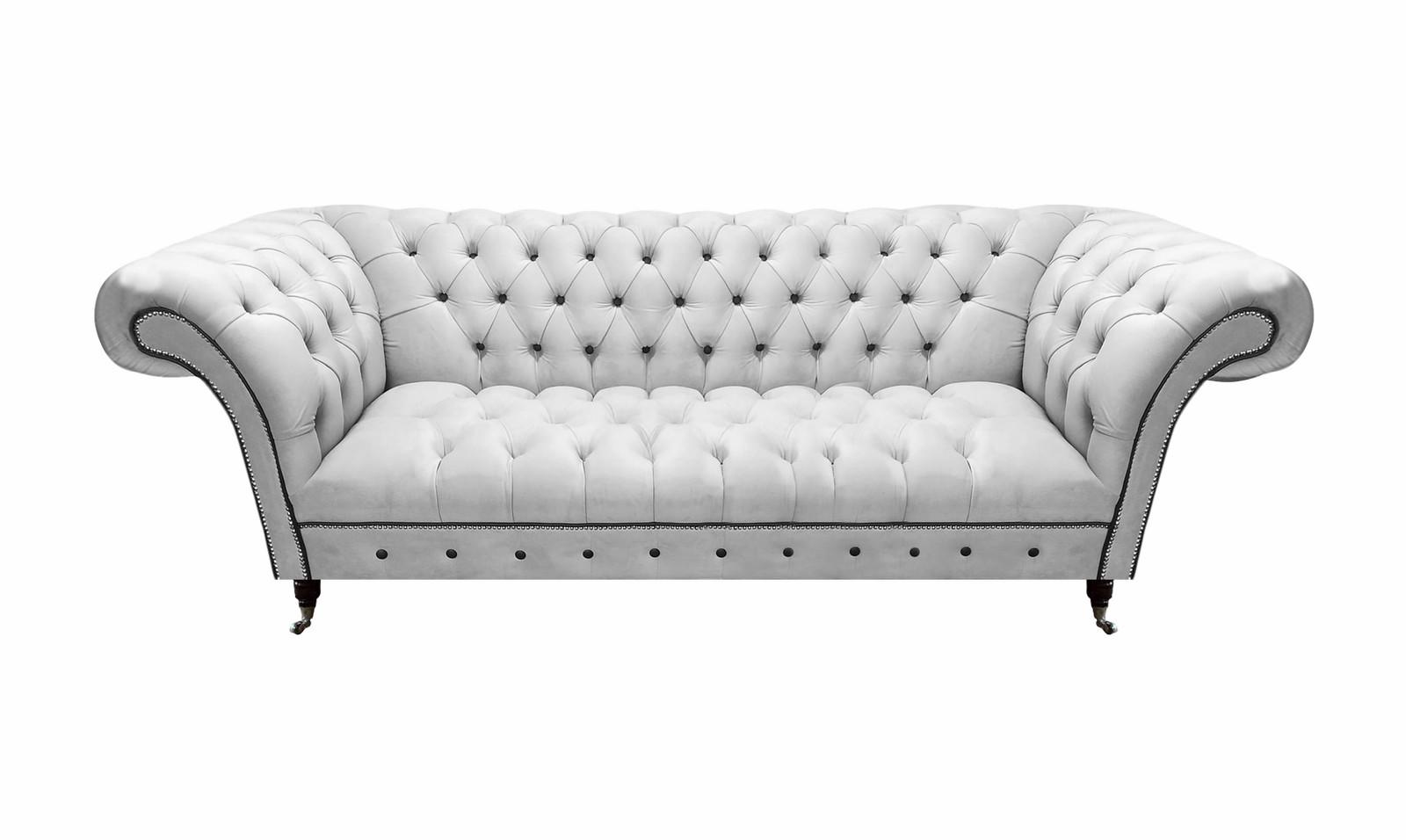 Sofa three-seater couch Chesterfield white living room upholstered sofa furnishings