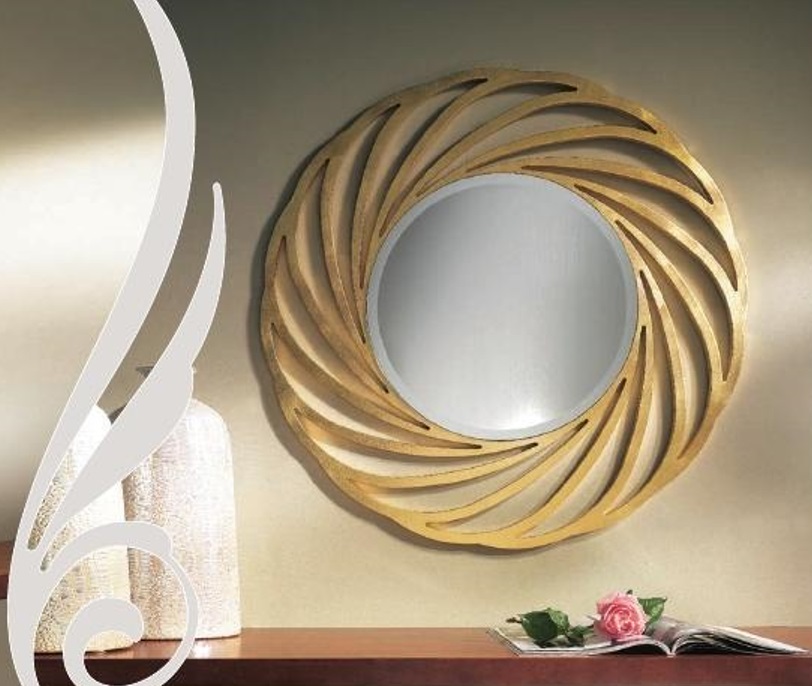 Round Mirror Hanging Mirror Wood Modern Wall Mirror Mirror Design 90x90