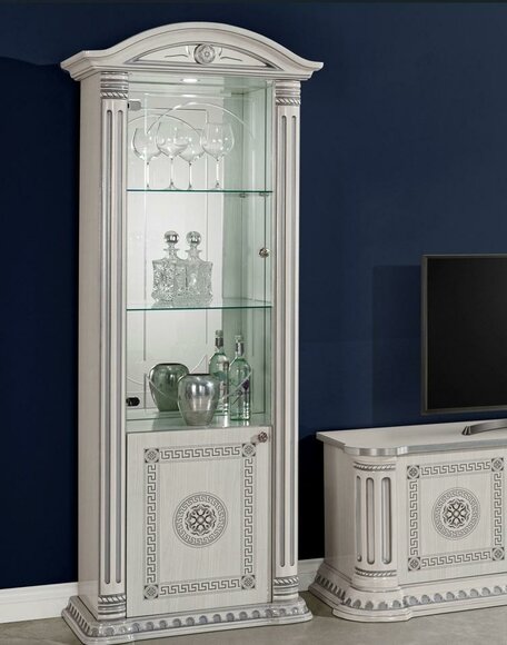 Display Cabinet Sideboard Showcases Luxury Glass Cabinet Cupboard White Wood Design Furniture New