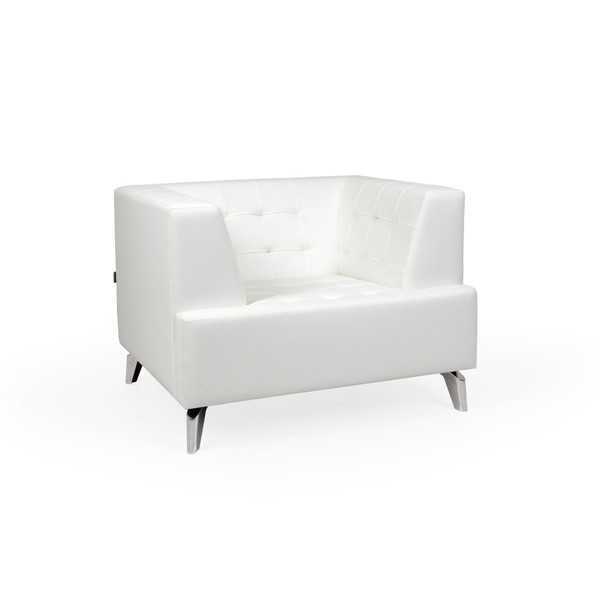 White armchair TV armchair lounge single seater living room club relaxation armchair